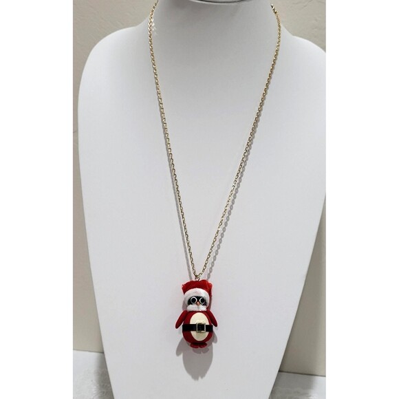 Betsey Johnson Penguin Santa Claus Necklace, Relatively Rare - Picture 2 of 8